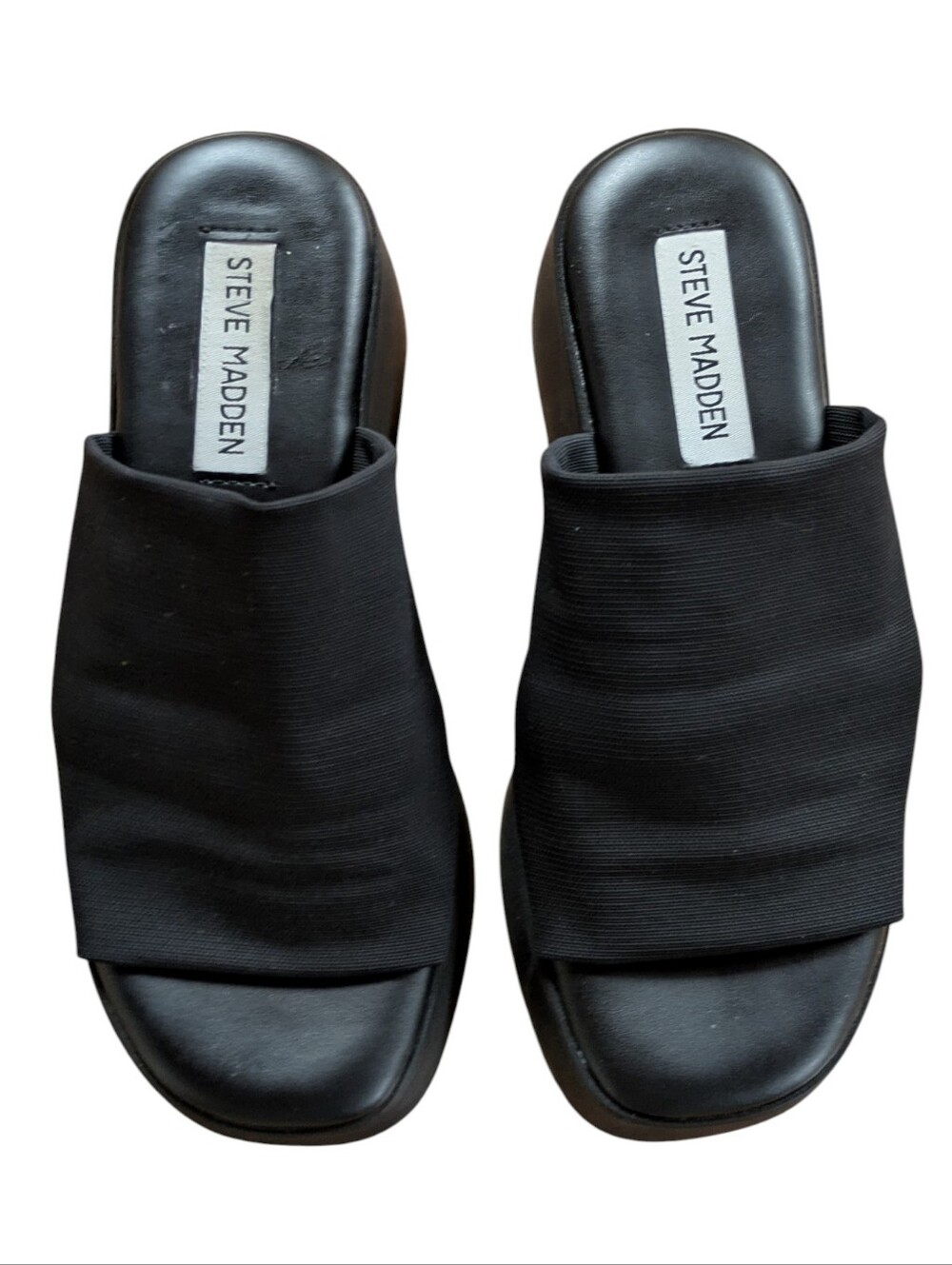 Steve Madden Slinky30 Black Platform Slide Made in Italy Size 36 or US 6 - Picture 2 of 11